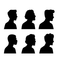 Young Men Profile Silhouettes