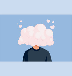 In Love Man With Head The Clouds Cartoon