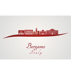 Bergamo Skyline In Red