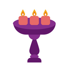 Diwali Candles In Table Flat Style Icon