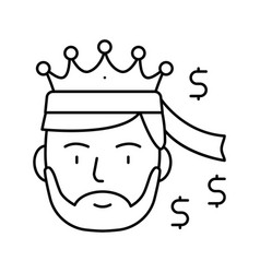 Financial King Businessman Line Icon