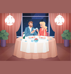 Restaurant Date Romantic Couple Have Dinner