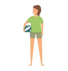 Volleyball Girl Player Icon Cartoon Sport