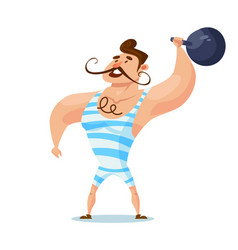 Circus Strongman Lifting Dumbbell