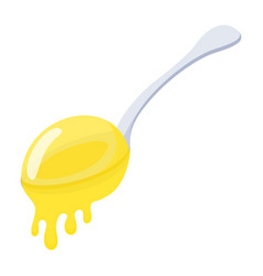 A Flat Icon Of Honey Spoon