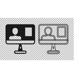 Black Online Class Icon Isolated On Transparent