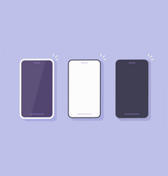 Cell Phone Icon Blank Frame Mockup Design Flat