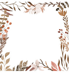 Watercolor Flower Frame Border With Flowers