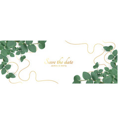 Wedding Invitation Card With Eucalyptus Leaves