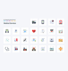 25 Medical Services Flat Color Icon Pack