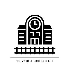 2d Glyph Style Black Railway Station Icon