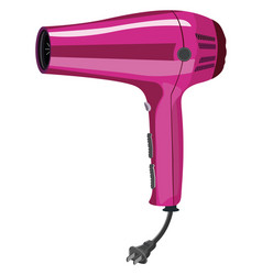 Pink Hair Dryer On A White Background