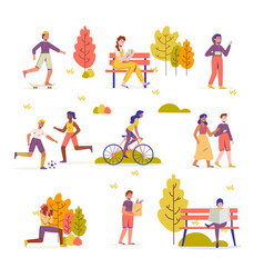 Flat People Doing Outdoor Activities