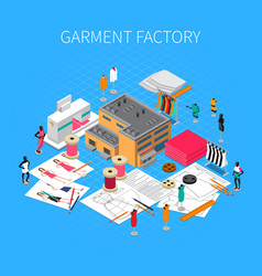 Garment Factory Isometric Concept