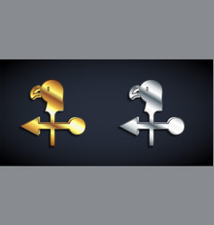 Gold And Silver Rooster Weather Vane Icon