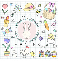 Hand Drawn Easter Egg Kawaii Set For Sticker