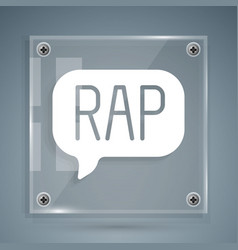 White Rap Music Icon Isolated On Grey Background