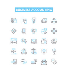 Business Accounting Line Icons Set