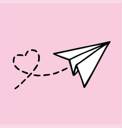 Paper Plane Love Note Heart Doodle