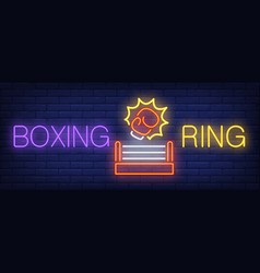 Boxing Ring Neon Text With Glove