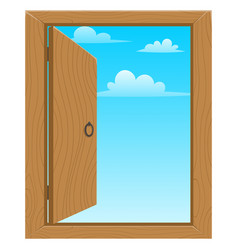 Open Window Blue Sky Clouds View Icon