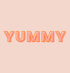 Yummy Typography On A Pastel Peach Background