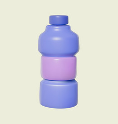 3d Blue Plastic Bottle With Detergent Isolated