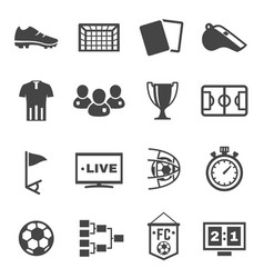 Soccer Football Black Icons Set Isolated On White