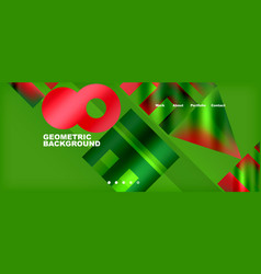 Vibrant Green And Red Geometric Pattern With A