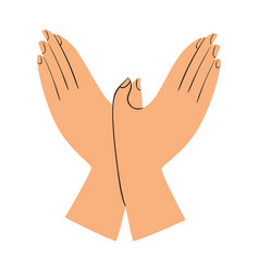 Hands Folded In Shape Of Bird