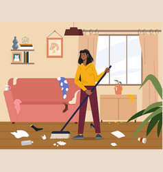 Woman Cleaning House Concept