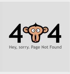 404 Page Not Found With Monkey Face Screaming