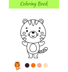 Coloring Page Happy Tiger Book For Kids