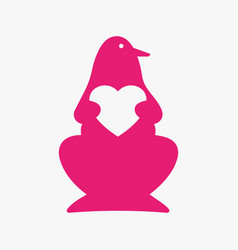 Penguin Heart Logo Negative Space Concept