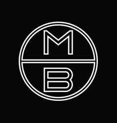 Bm Logo Monogram Abstract Inside Circle Stripe