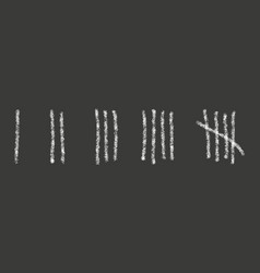 Chalk Drawn Tally Marks On Black Background Day