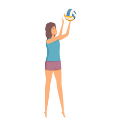 Cute Volleyball Player Icon Cartoon