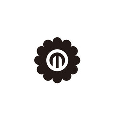 Letter M In Flower Circle Geometric Symbol Simple