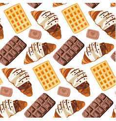 Baking Background Roissants Waffles Chocolate