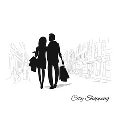 Couple With Shopping Bags In City