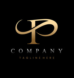 Golden Luxury Letter P Logo Design