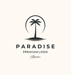 Palm Tree Island Vintage Logo Minimalist