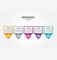 Horizontal Infographic Arrow Design With 5