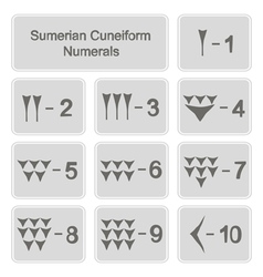 Monochrome Icons With Sumerian Cuneiform Numerals