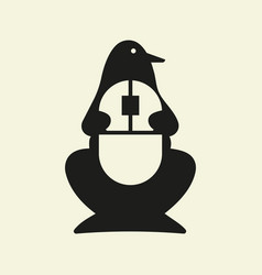 Penguin Mouse Logo Negative Space Concept