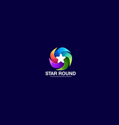 Star Round Logo Design Template Symbol