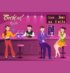 Cocktail Bar Or Nightclub With Friends Hanging