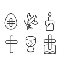 Easter Icons Christian Religious Outline