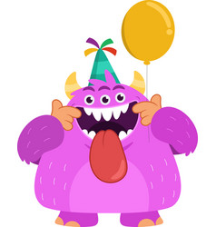 Goofy Birthday Monster Cartoon Character