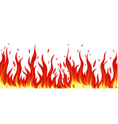 Cartoon fire border flame divider bright fire Vector Image